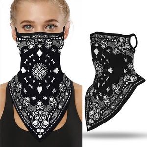 Breathable Bandana Print Face Cover with Ear Loops
